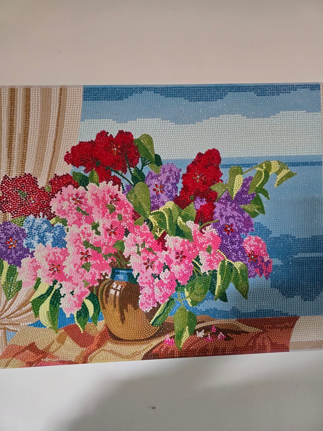 Customer photo review of The Window Vase Crystal Art Framed Canvas Kit 50x40cm