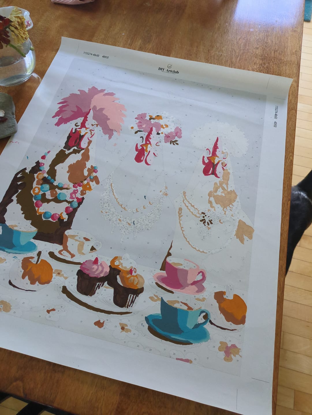 Customer photo review of Fancy Chickens Society | Paint by Number