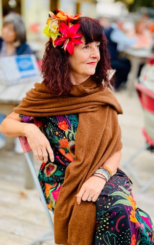 Customer photo review of Brand New Chestnut Brown Recycled Cashmere Wrap