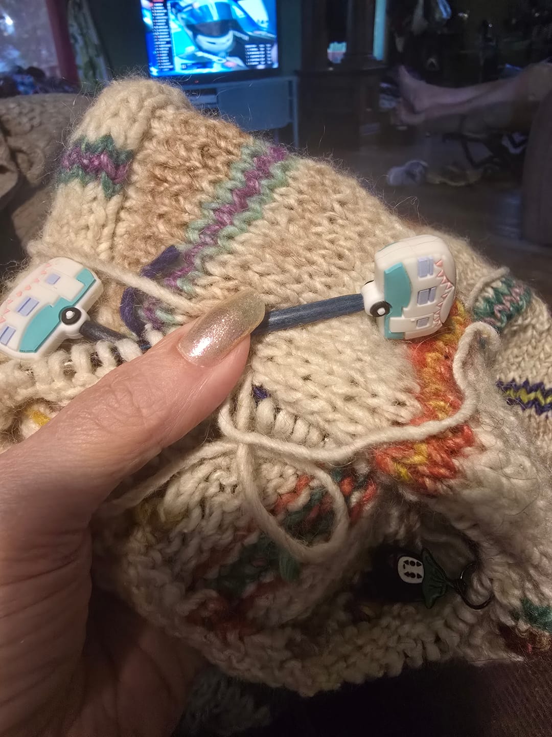 Customer photo review of Retro Camper Silicone Stitch Stoppers - Set of 2
