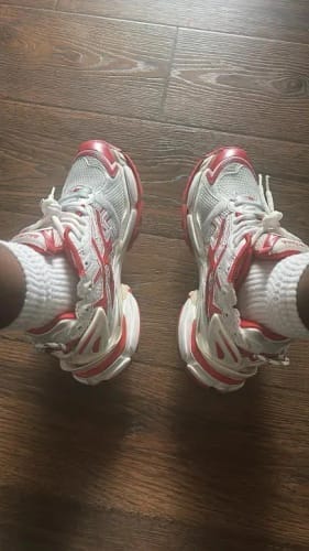 Customer photo review of Balenciaga Runner Sneaker 'White Red'