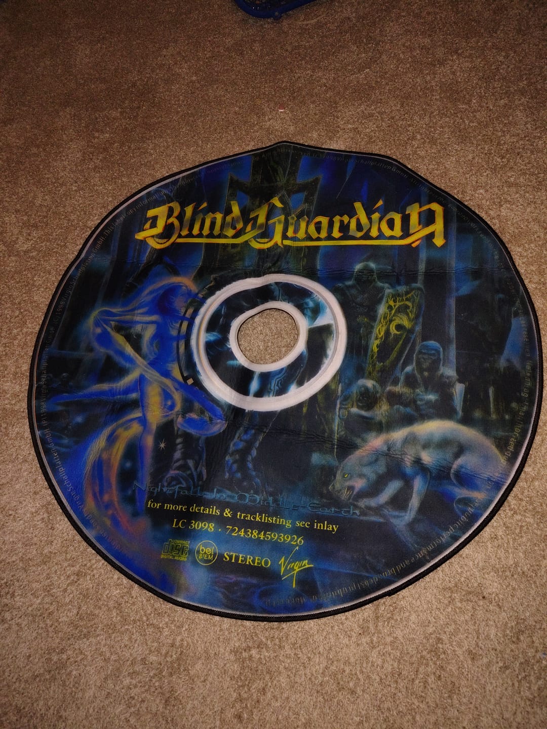 Customer photo review of Custom Disc Rug – Personalized CD, Vinyl or Your Design