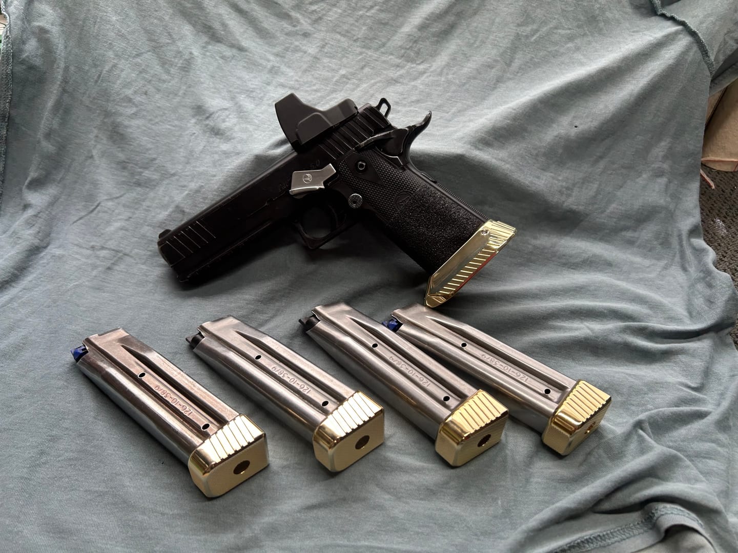 Customer photo review of STI 2011 Brass Double Stack Open Magazine Base Pad | 9mm/.38