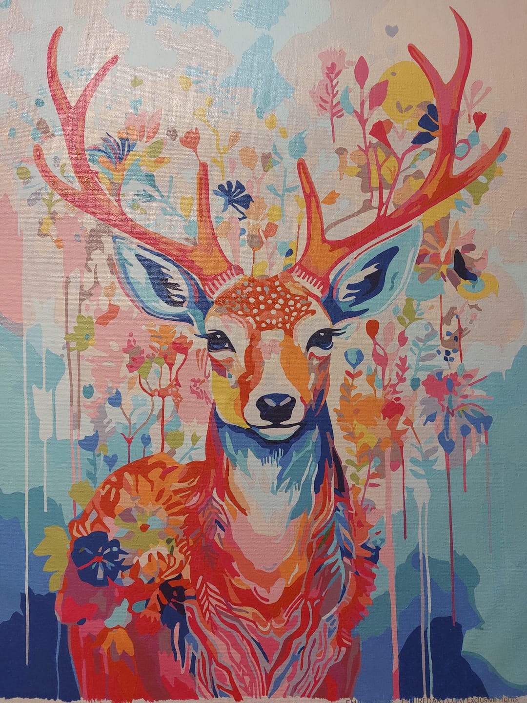 Customer photo review of Cerf coloré en fleurs