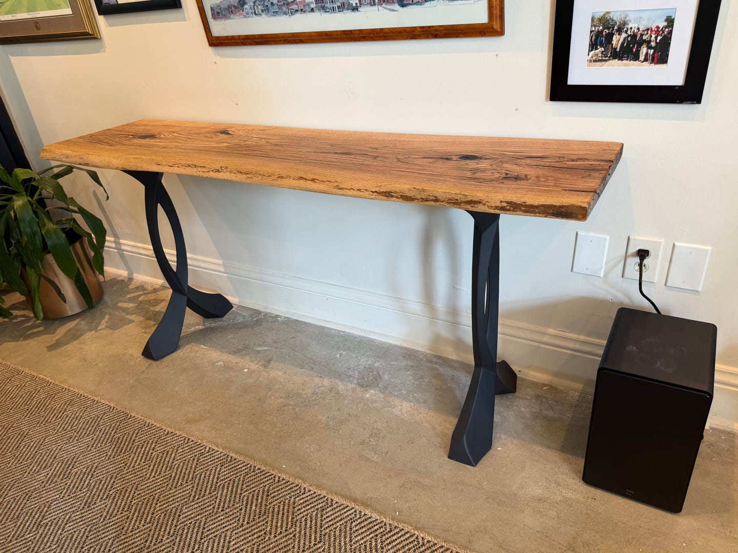 Customer photo review of Console Table Legs 207 Curva 28" H Metal Furniture for Modern Custom Style