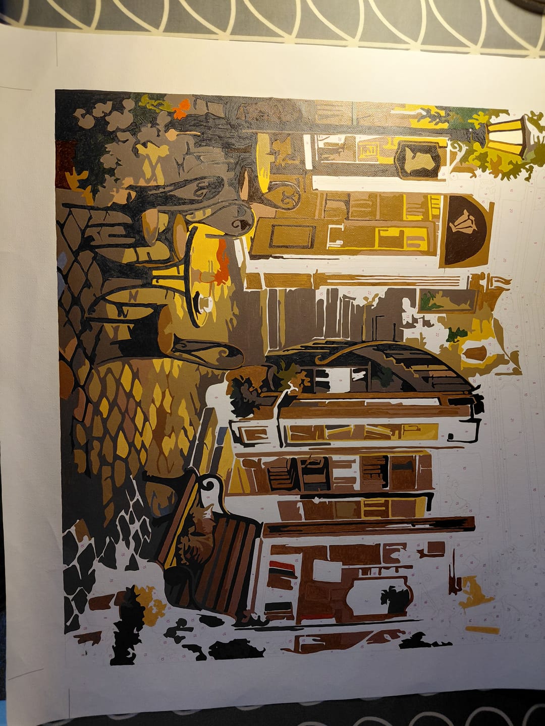 Customer photo review of Cozy Bookshop Coffee Garden (Paint by Numbers)