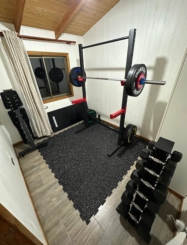 Customer photo review of IRONSIDE Interlock EPDM Gym Flooring Black/Grey 8mm