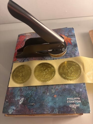 Customer photo review of Custom Book Embosser