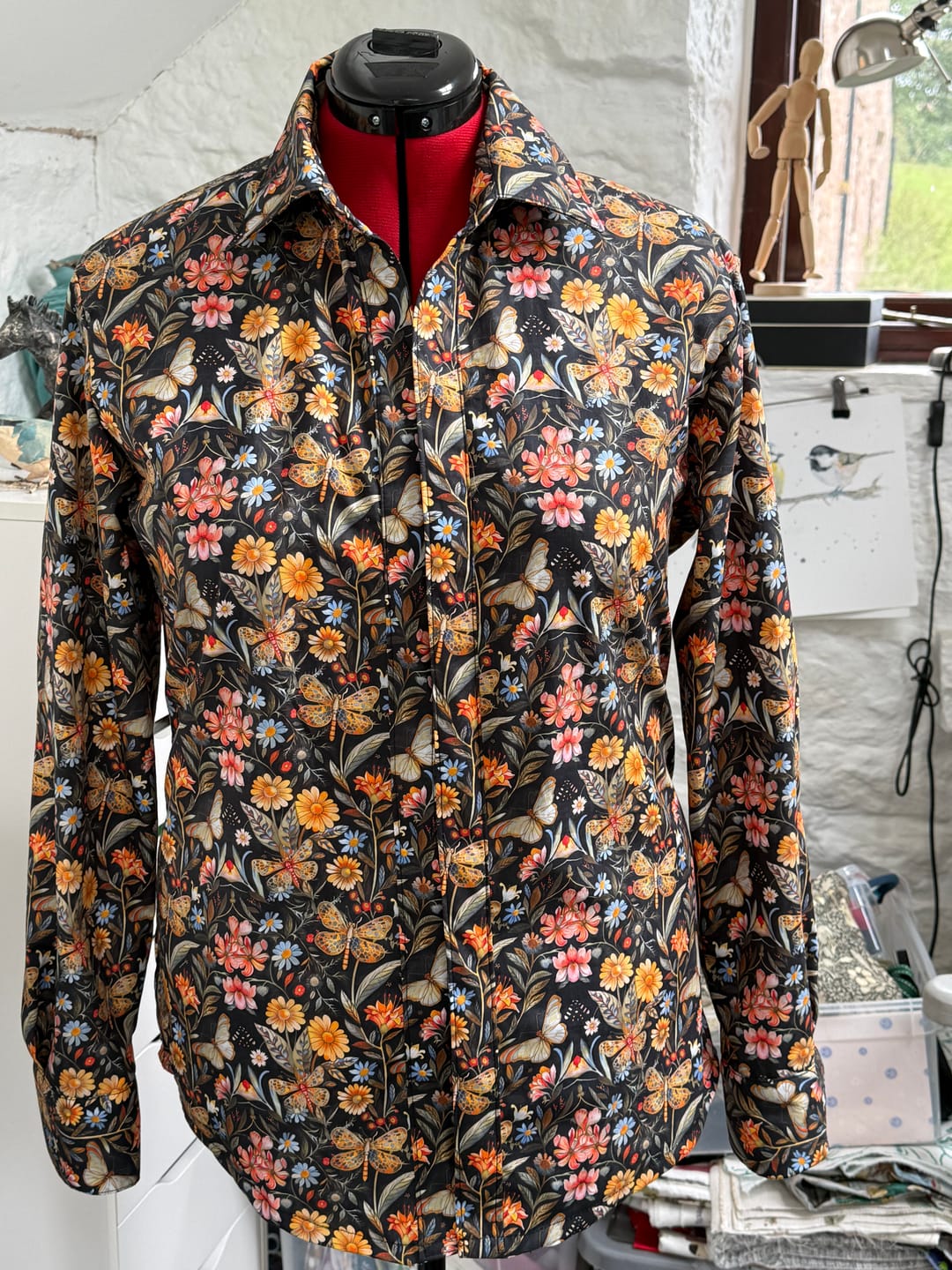 Customer photo review of Dragonfly Bloom Rose & Hubble Cotton Poplin Fabric