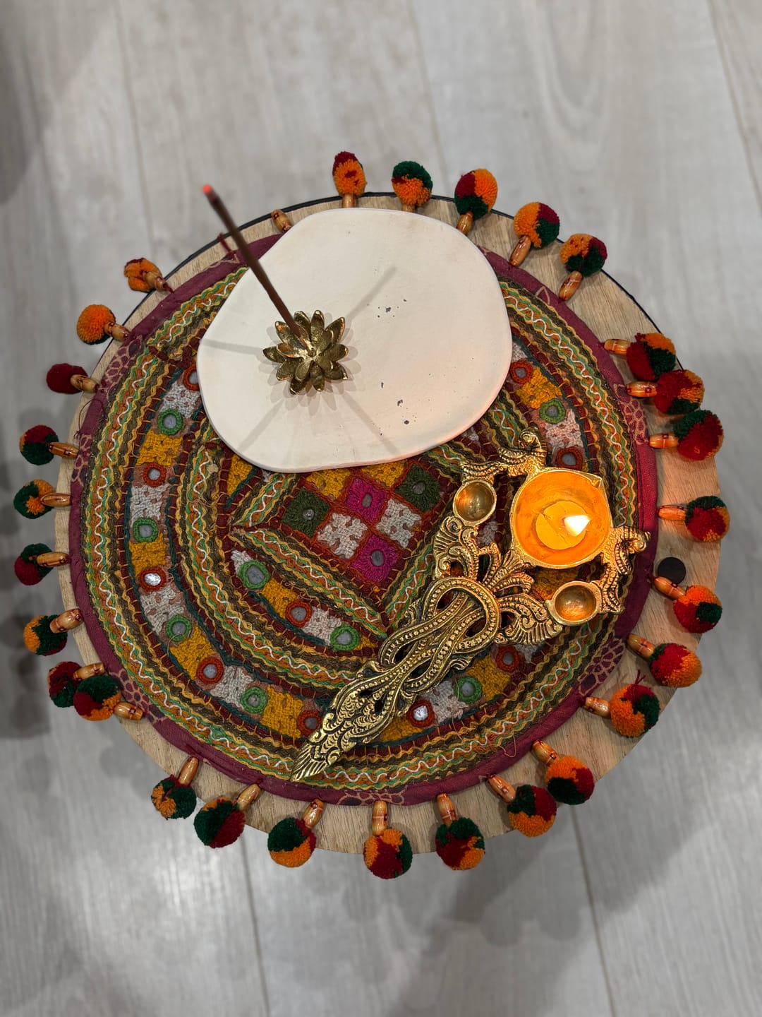 Customer photo review of Padma/Lotus Incense Holder with Mykonos Ash-Catcher Tray