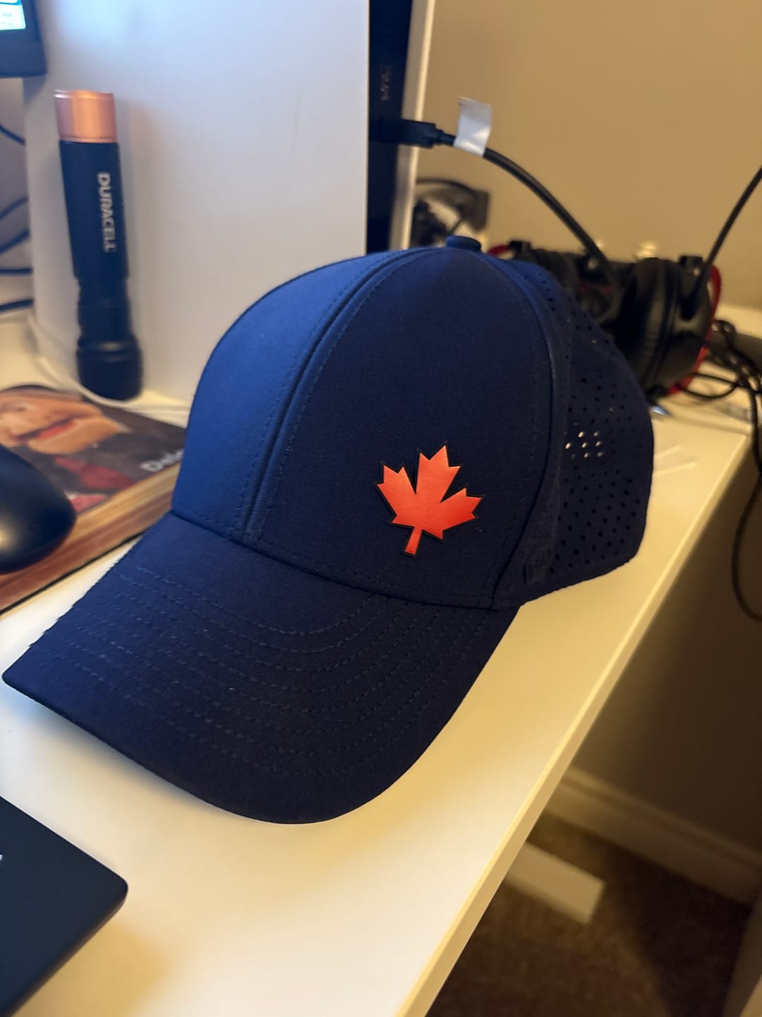Customer photo review of The Lo-Pro Navy - Red Leather Patch