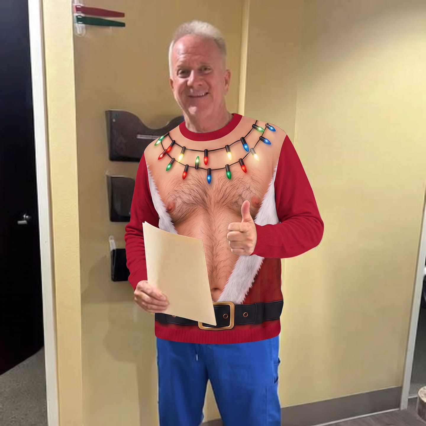 Customer photo review of Santa Bare-Chest Sweater