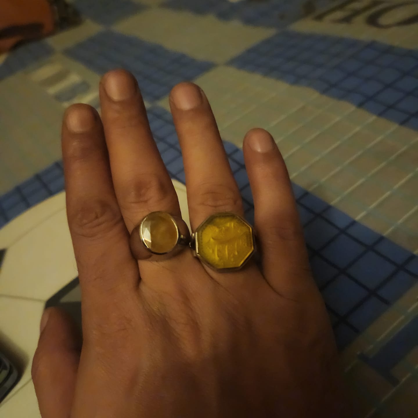 Customer photo review of The Immense Luck of Yellow Sapphire — Men's Natural Sapphire Silver Ring
