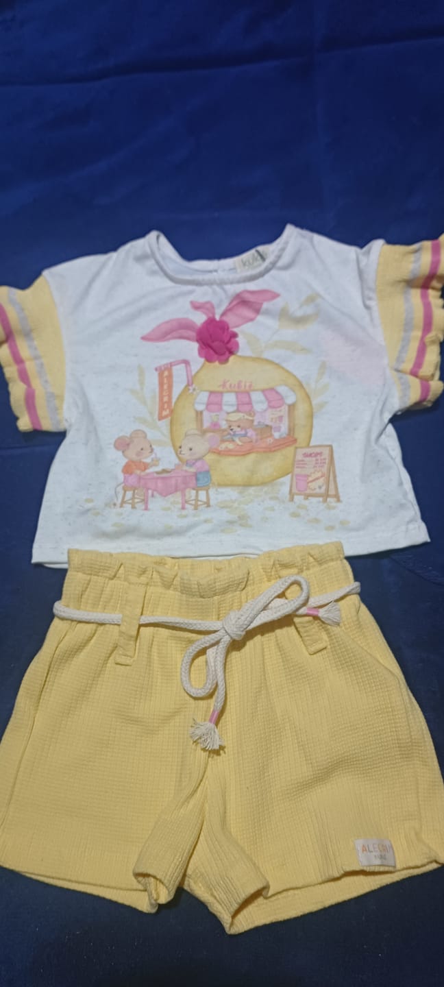 Customer photo review of Conjunto de Blusa em Cotton e Shorts em Molecotton 95232 Kukiê Infantil Menina