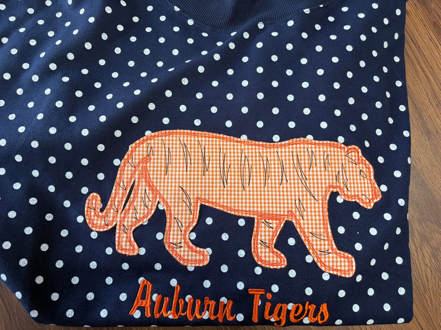 Customer photo review of Custom Mascot Applique Patchwork Team Polka Dot Mockneck | Game Day Wear