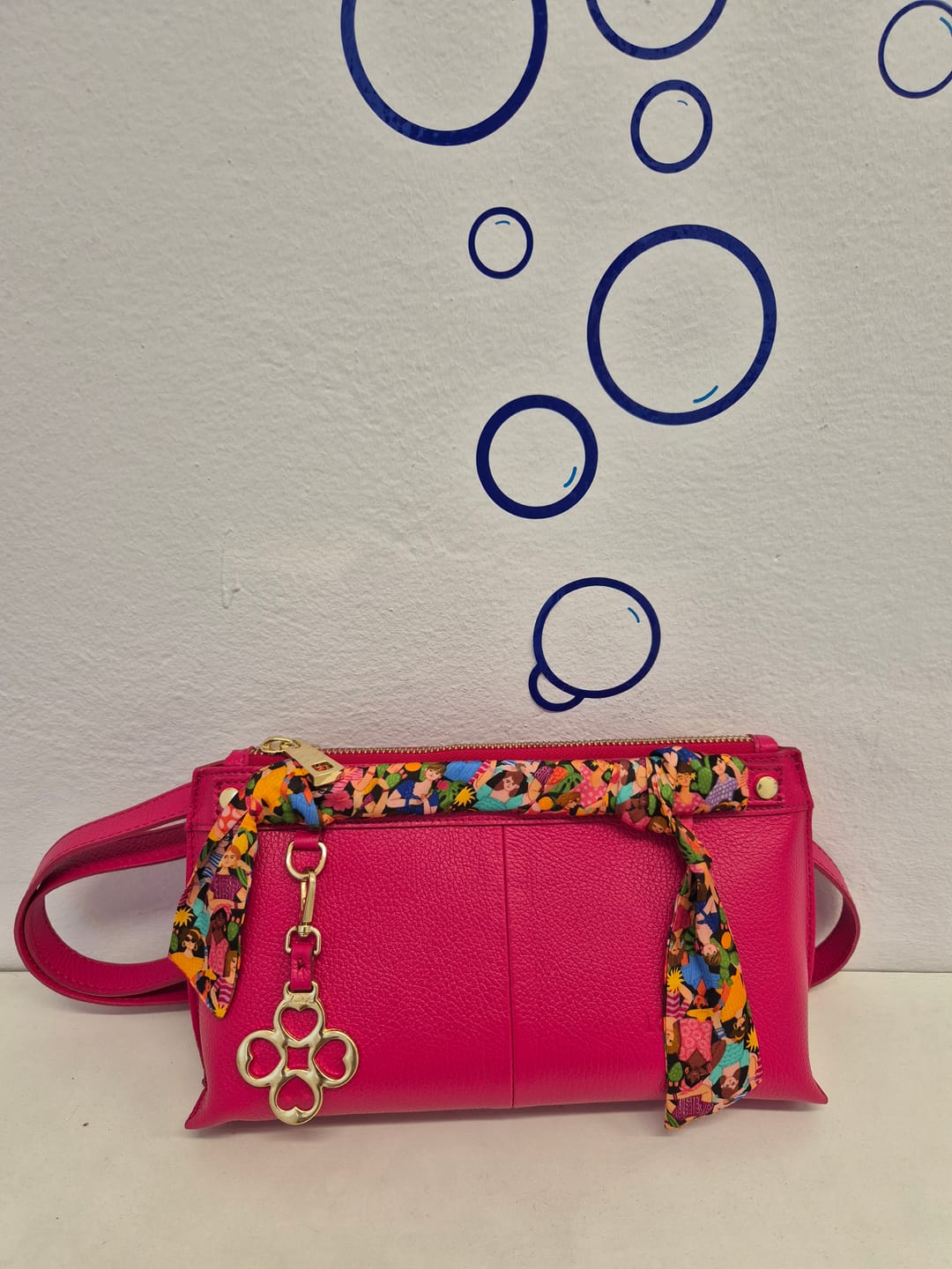 Customer photo review of BORSA SOFY BAGUETTE PELLE FRAGOLA