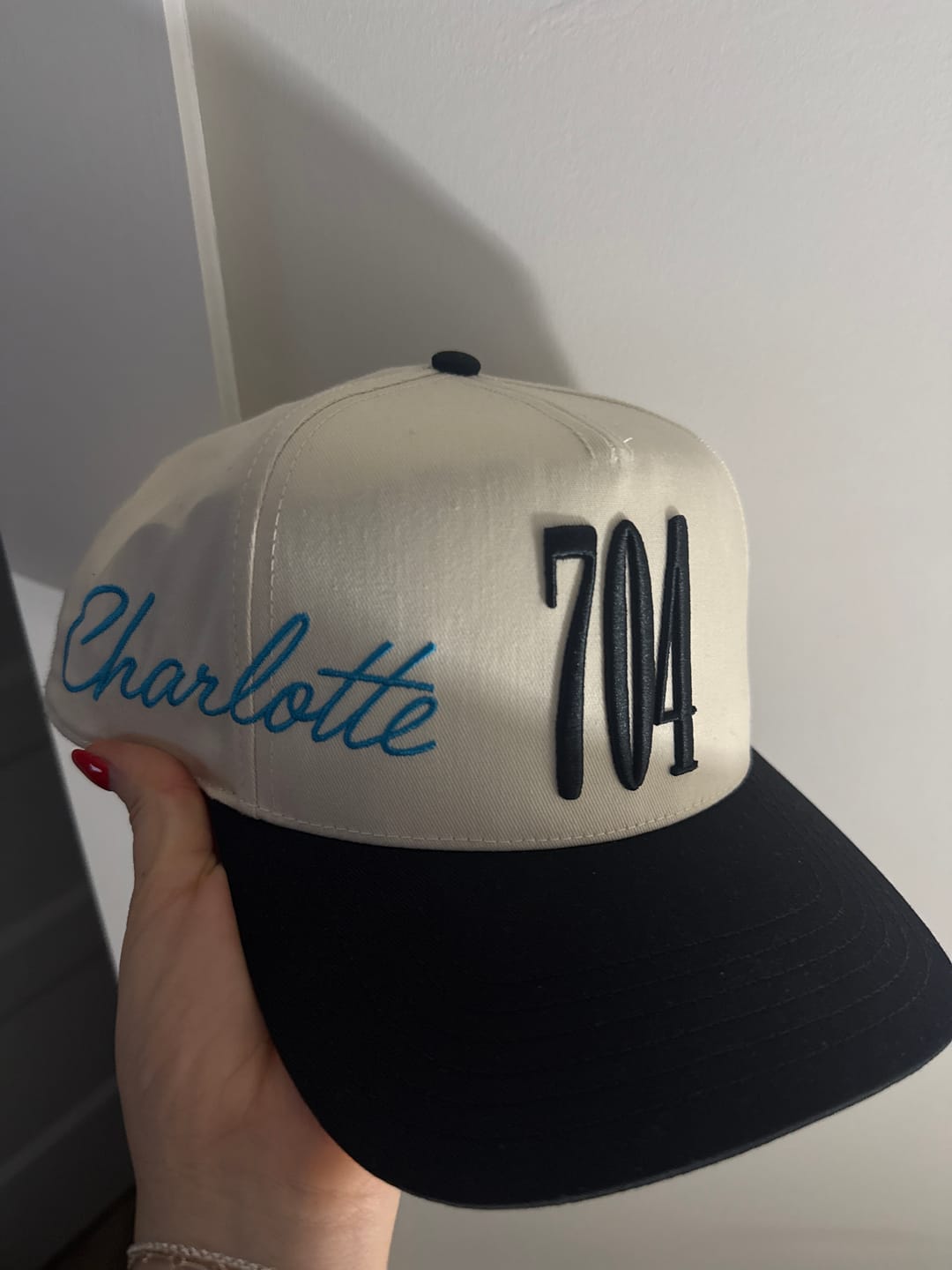Customer photo review of Glory Days Apparel - 704 Wrap Around Charlotte Natural/Black Hat
