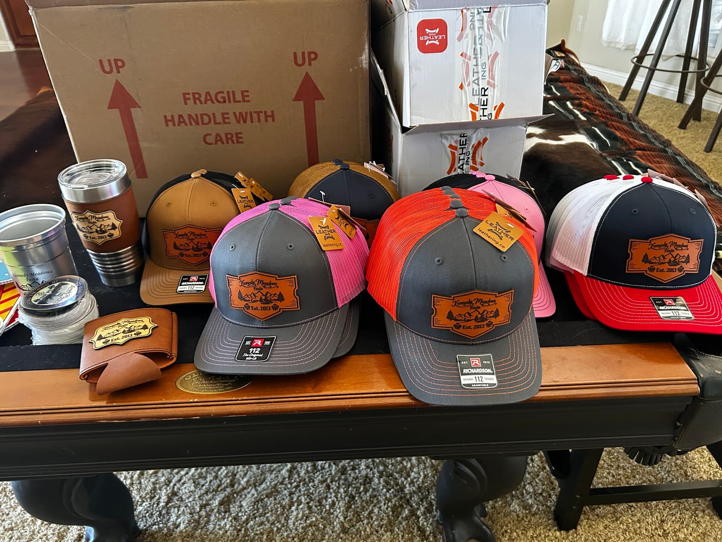Customer photo review of Premium Custom Leather Patch Hats (Wholesale)