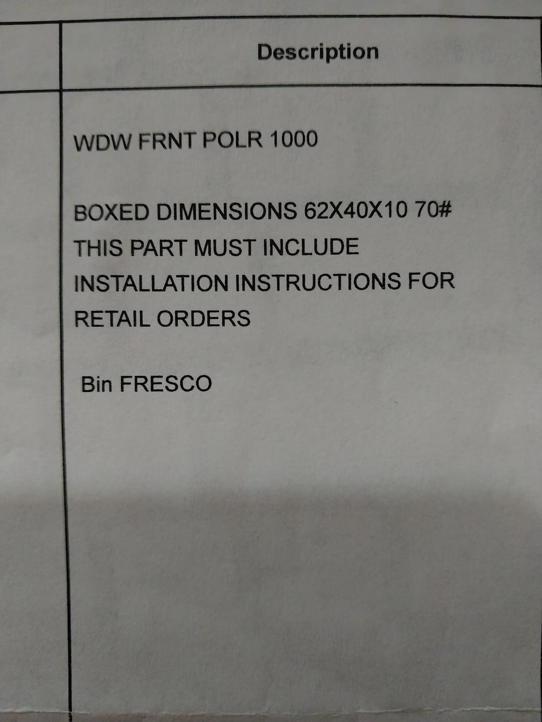 Customer photo review of Glass Tip-Out Windshield