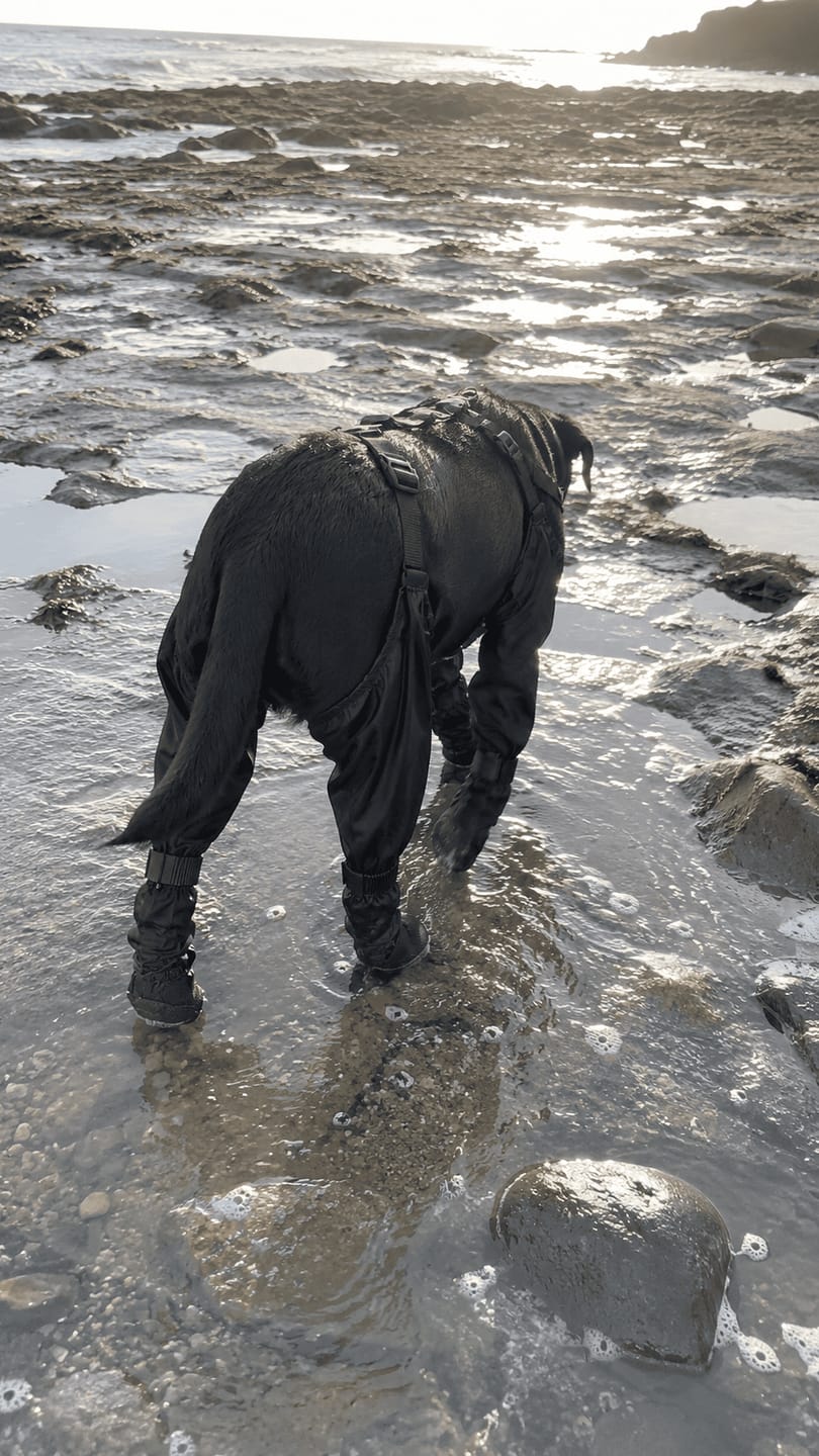Customer photo review of Botas Impermeables para Perros