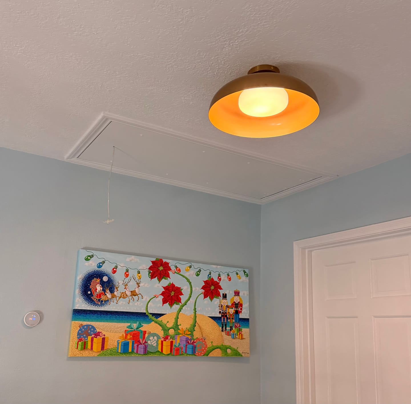Customer photo review of Wide Iron Dome Dimmable LED Semi Flush Ceiling Light