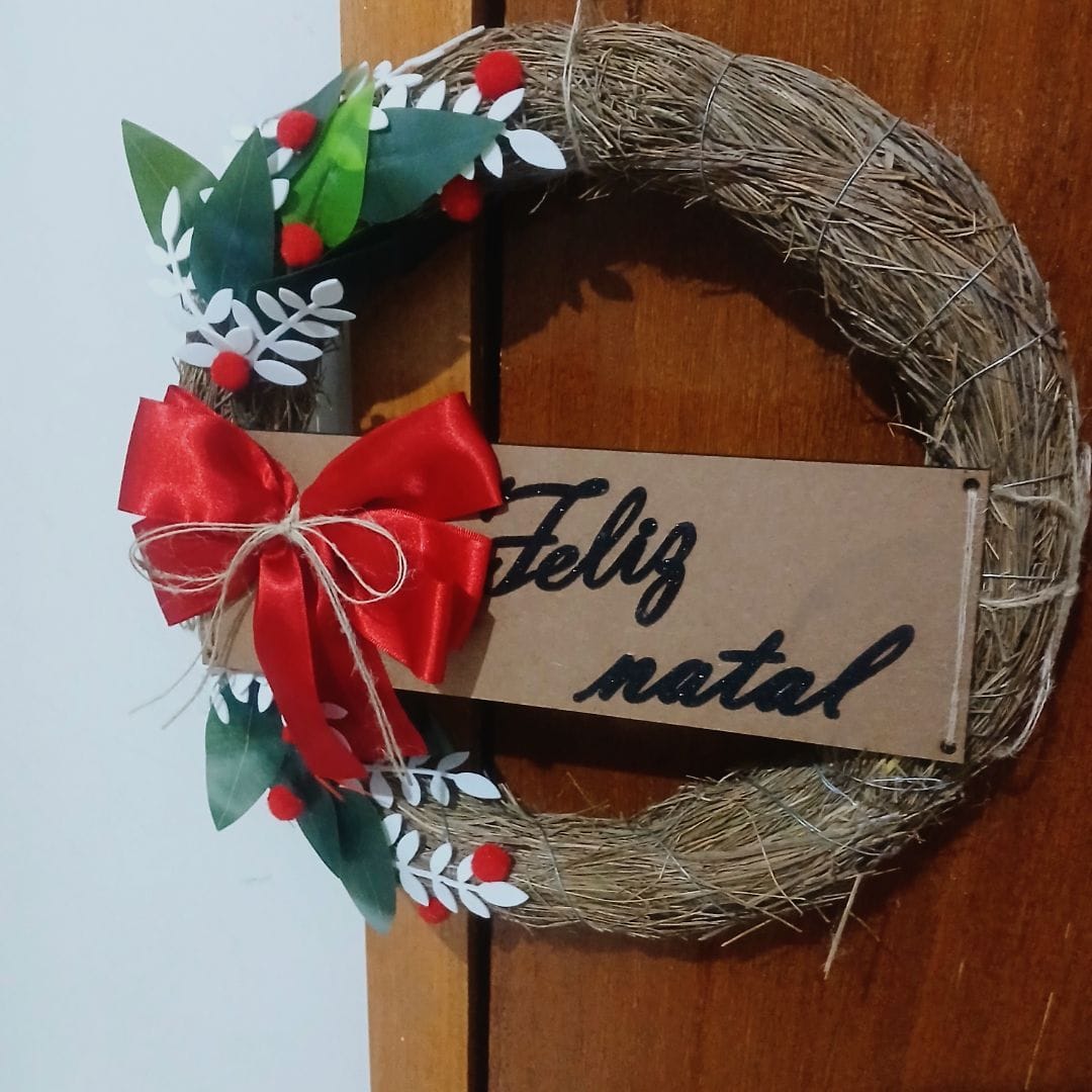 Customer photo review of Guirlanda de Natal Luxo Decorada 30cm para Porta