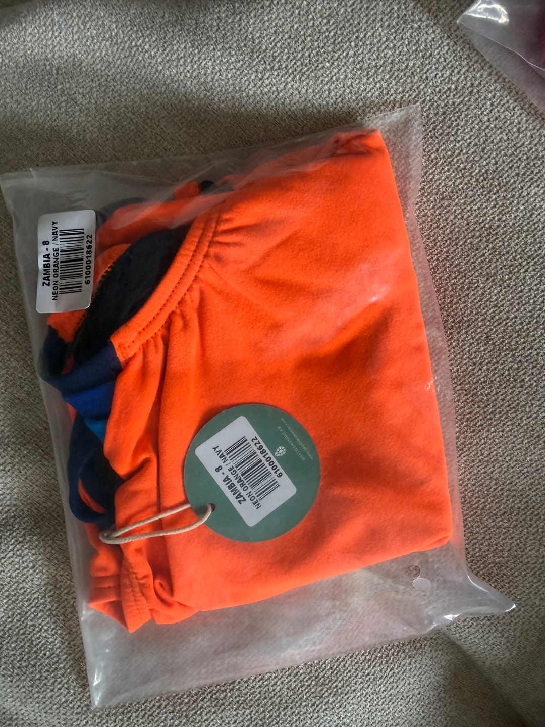 Customer photo review of ZAMBIA ONE PIECE - Neon Orange | Navy