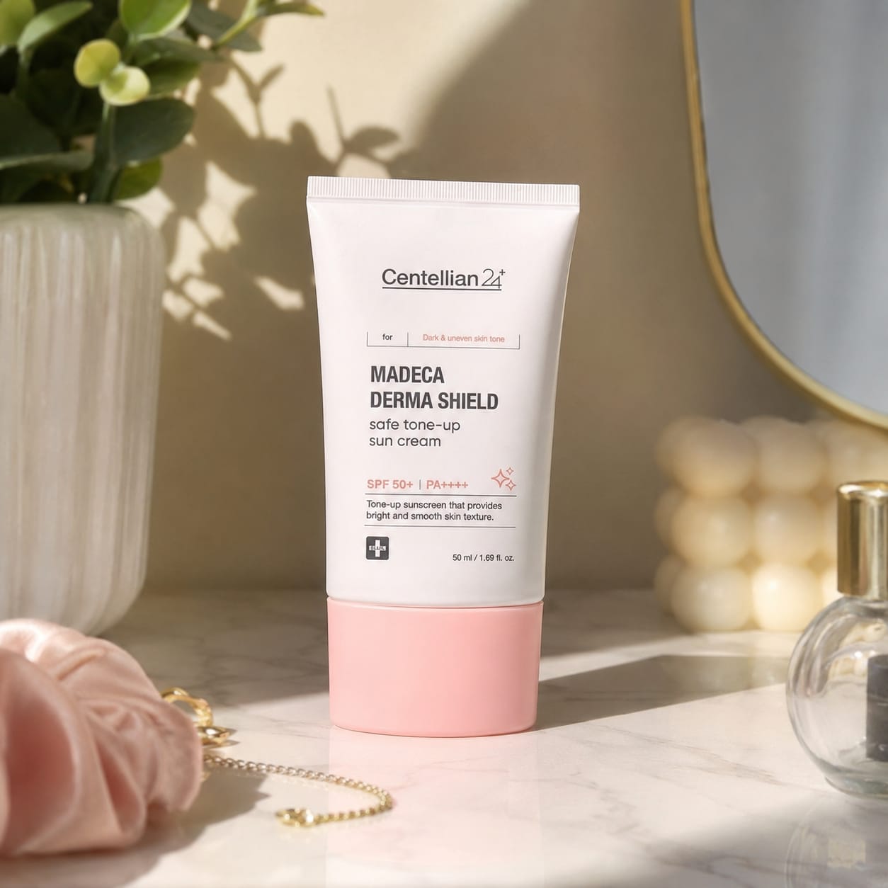 Customer photo review of Madeca Derma Shield Safe Tone-Up Sun Cream 50ml