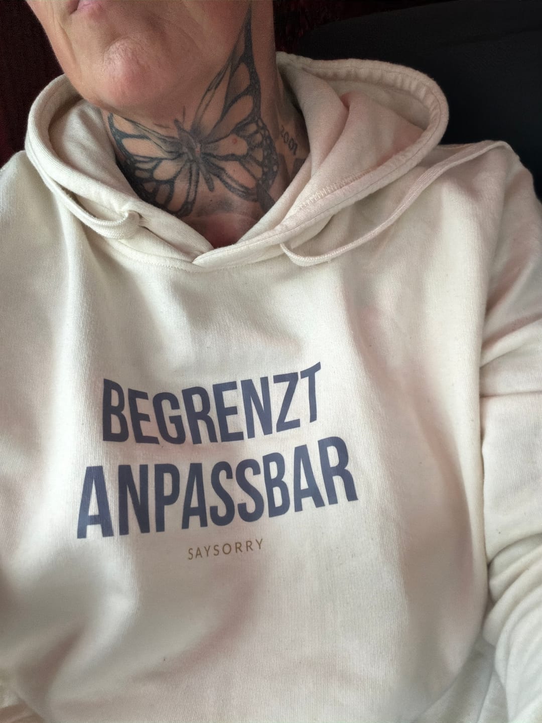 Customer photo review of Organic unisex Hoodie in vielen Farben »Begrenzt anpassbar«