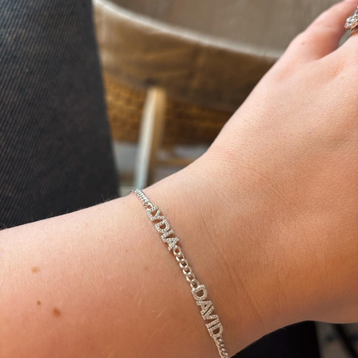 Customer photo review of Custom Crystal Name Bracelet