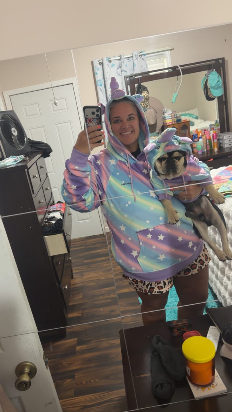 Customer photo review of Halloween Human Hoodie - Unicorn