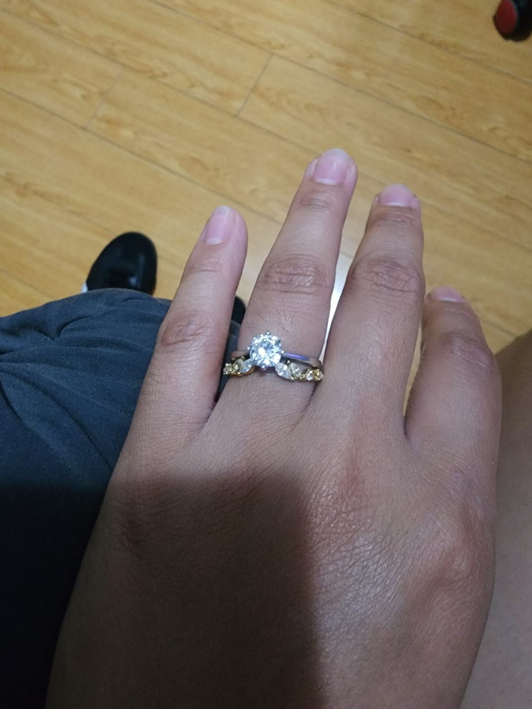 Customer photo review of Lily Crystal Gold Vine Ring