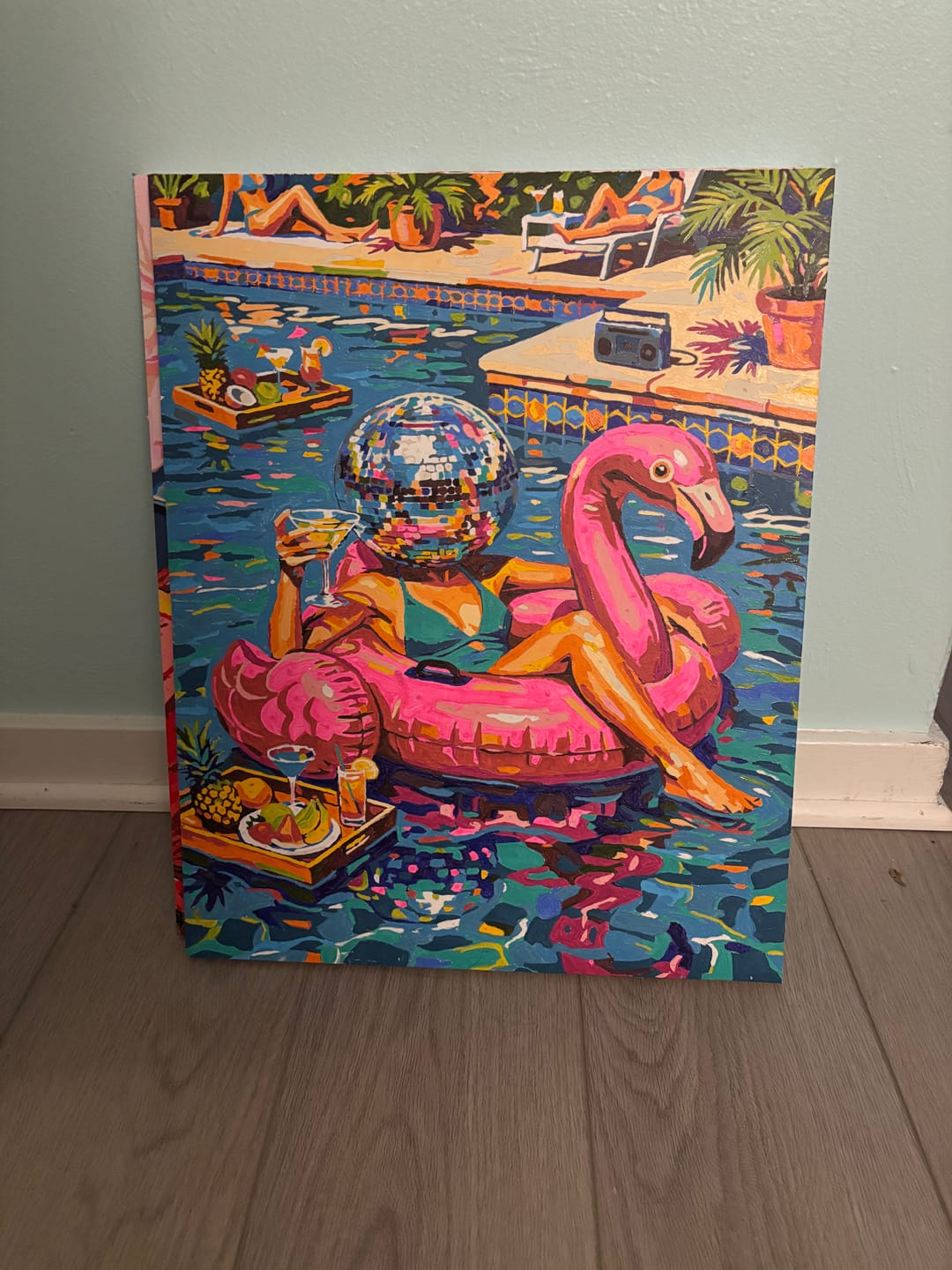Customer photo review of Disco Flamingo Float Party (Paint by Numbers)