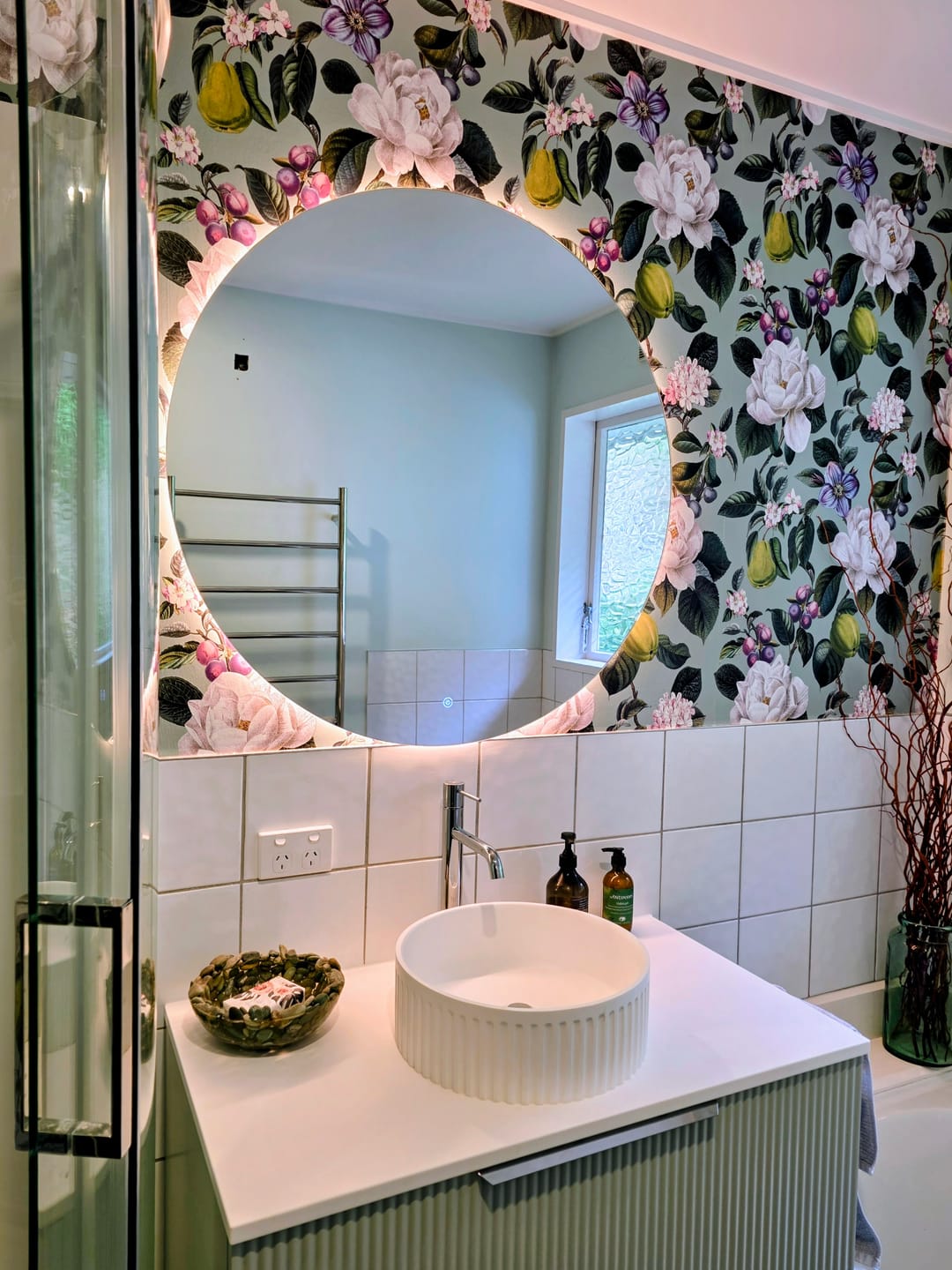 Customer photo review of Pendula – Orchard Botanical Wallpaper – Aqua
