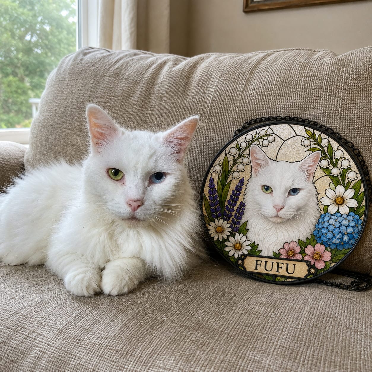 Customer photo review of Pawlight Portrait™ — Custom Pet Portrait
