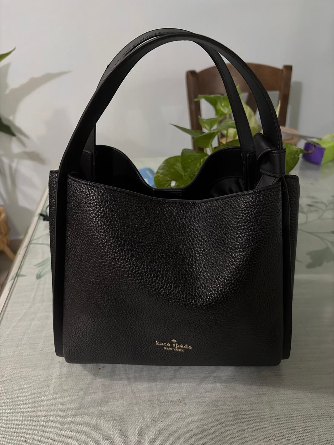 Customer photo review of Kate Spade Knott Carryall Crossbody Bag In Black KM666