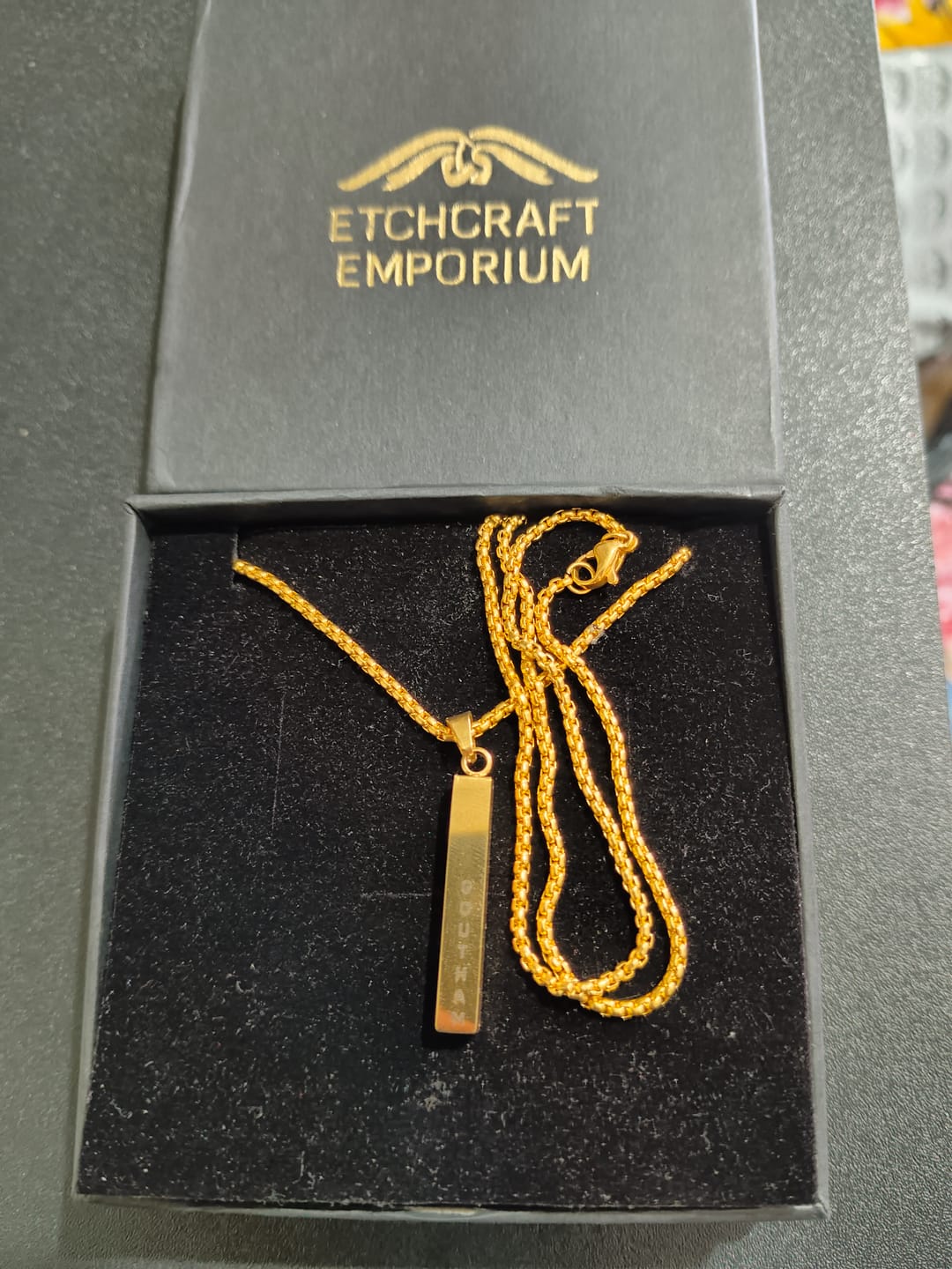 Customer photo review of Personalised Cuboid Locket for Men
