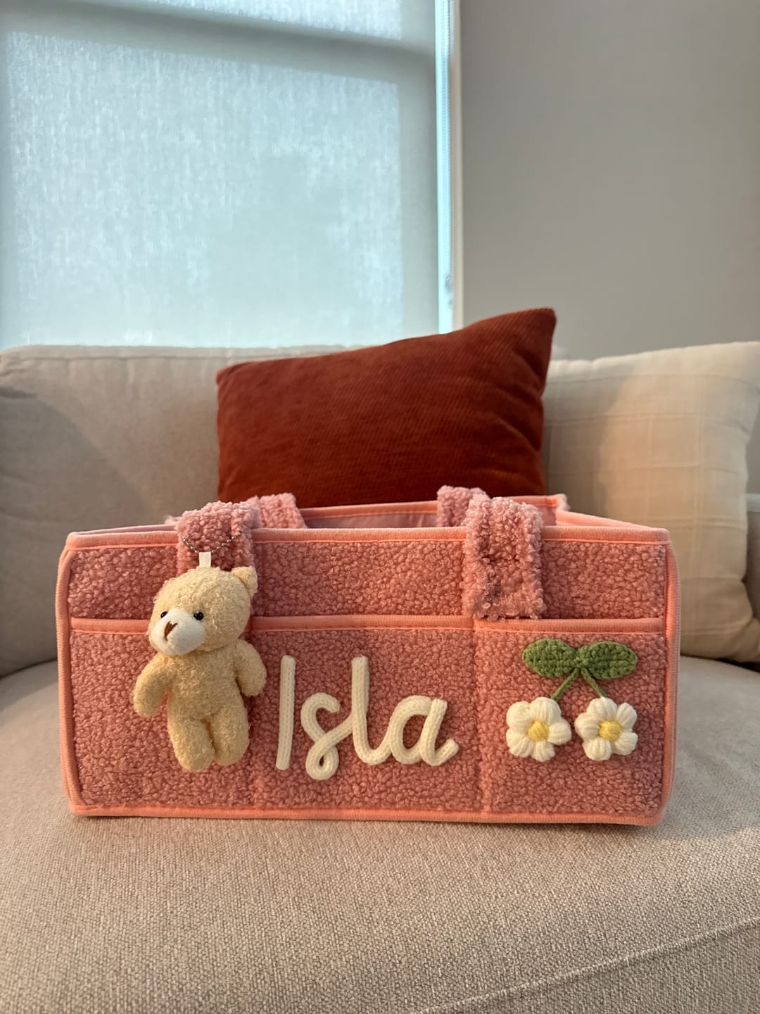 Customer photo review of K&C - Personalized Baby Storage Basket