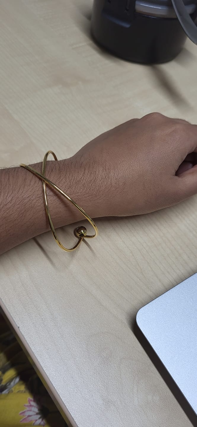 Customer photo review of Golden Crossover Kada Bracelet