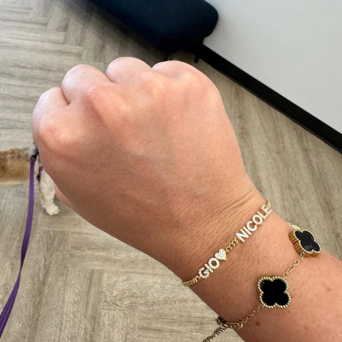 Customer photo review of Custom Crystal Name Bracelet