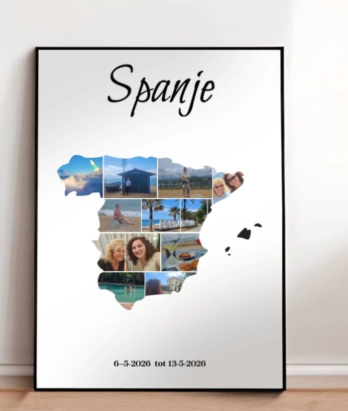 Customer photo review of Gepersonaliseerde reisposter - Foto collage in vorm van continent of land