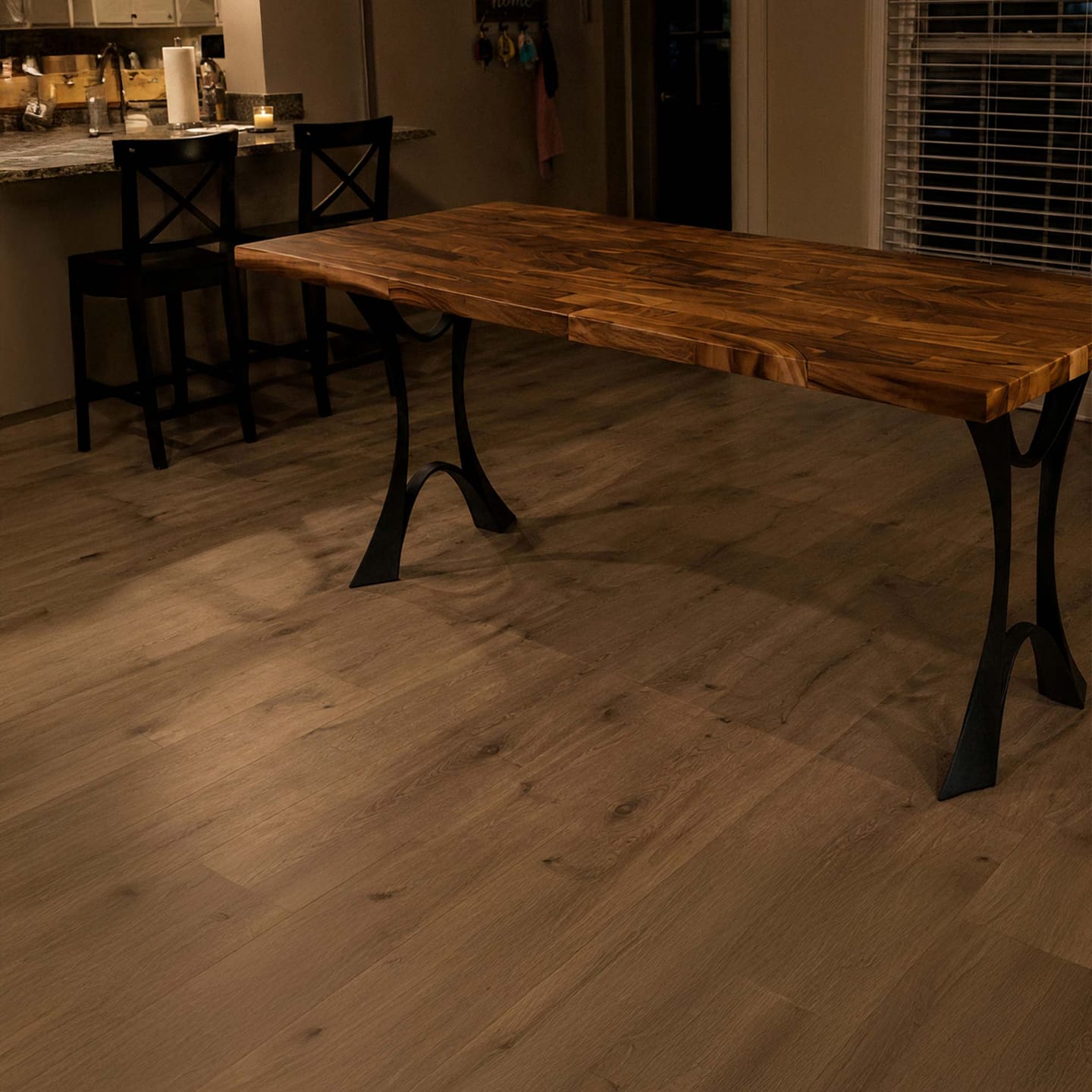 Customer photo review of Dining Table with Butcher Block Wood Top for Dining Room - 405 Joxie