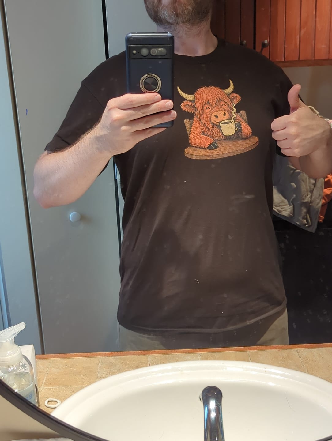 Customer photo review of T-Shirt Vache Café