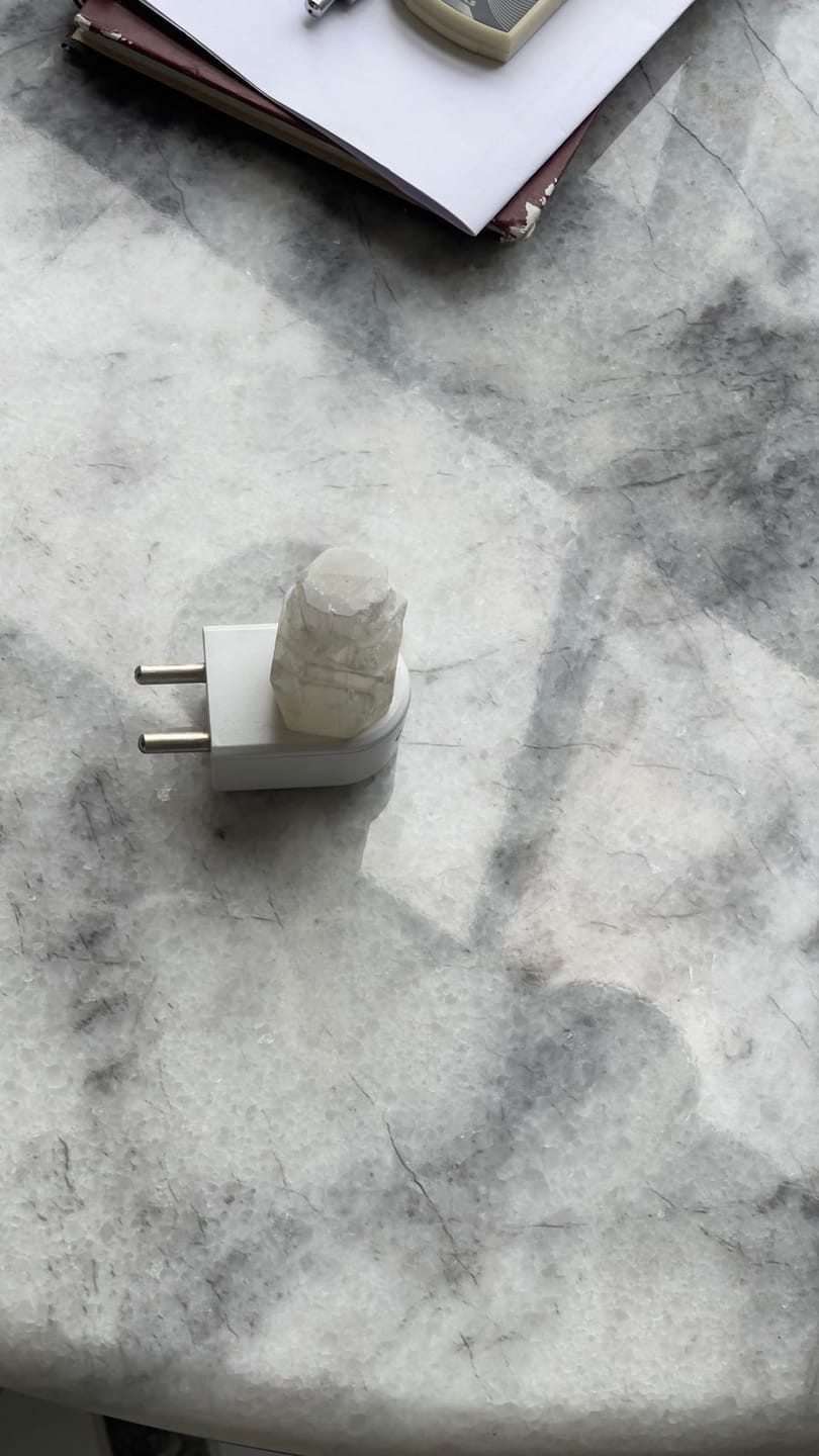 Customer photo review of Selenite Tower Lamp | Vastu Remedy for Aura Cleansing & Chakra Activation | 4 LED Colours | 6.5 × 3.5 × 8.5 cm | 100–120 g