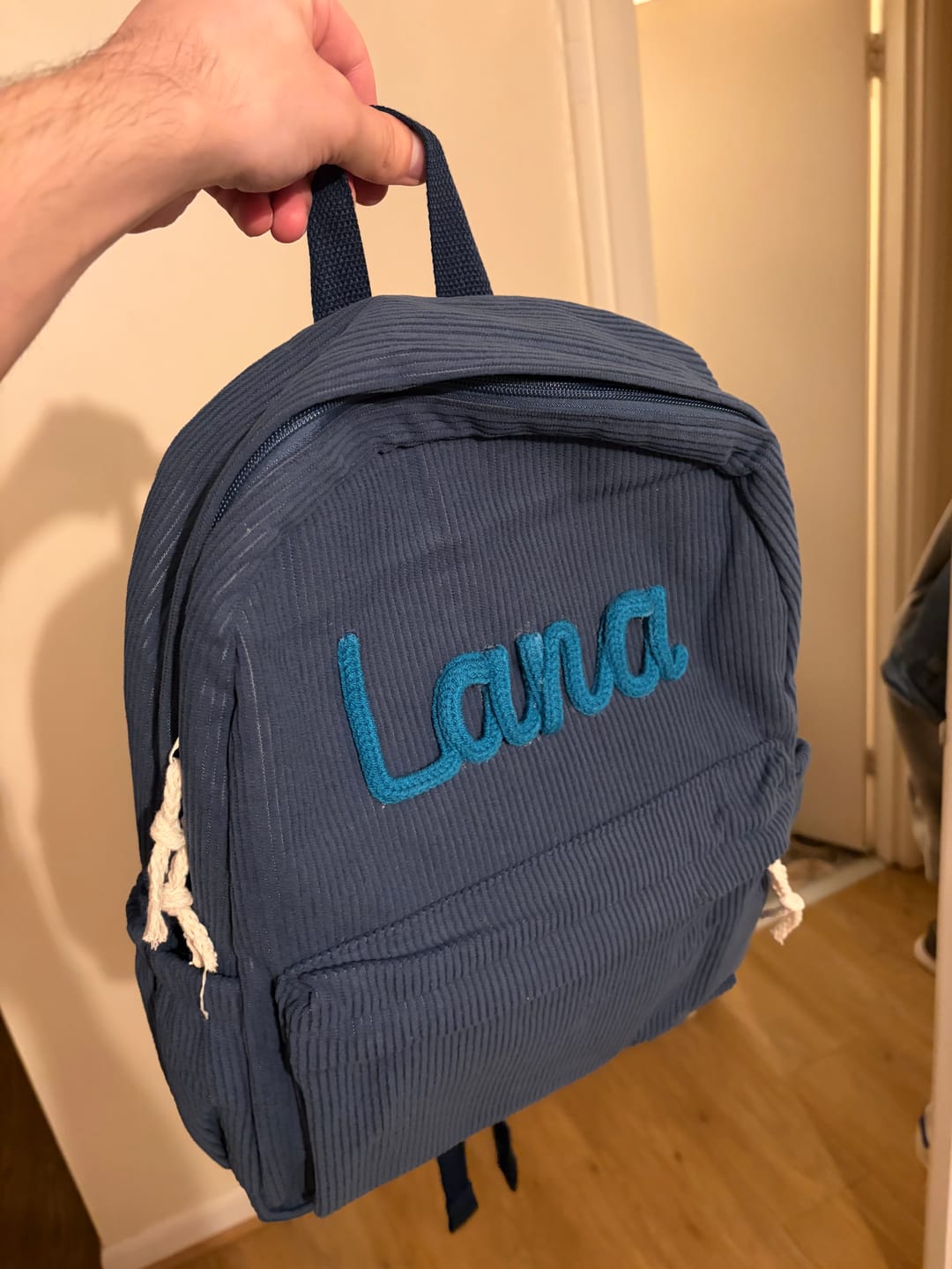 Customer photo review of K&C - Personalized Knitted Backpack