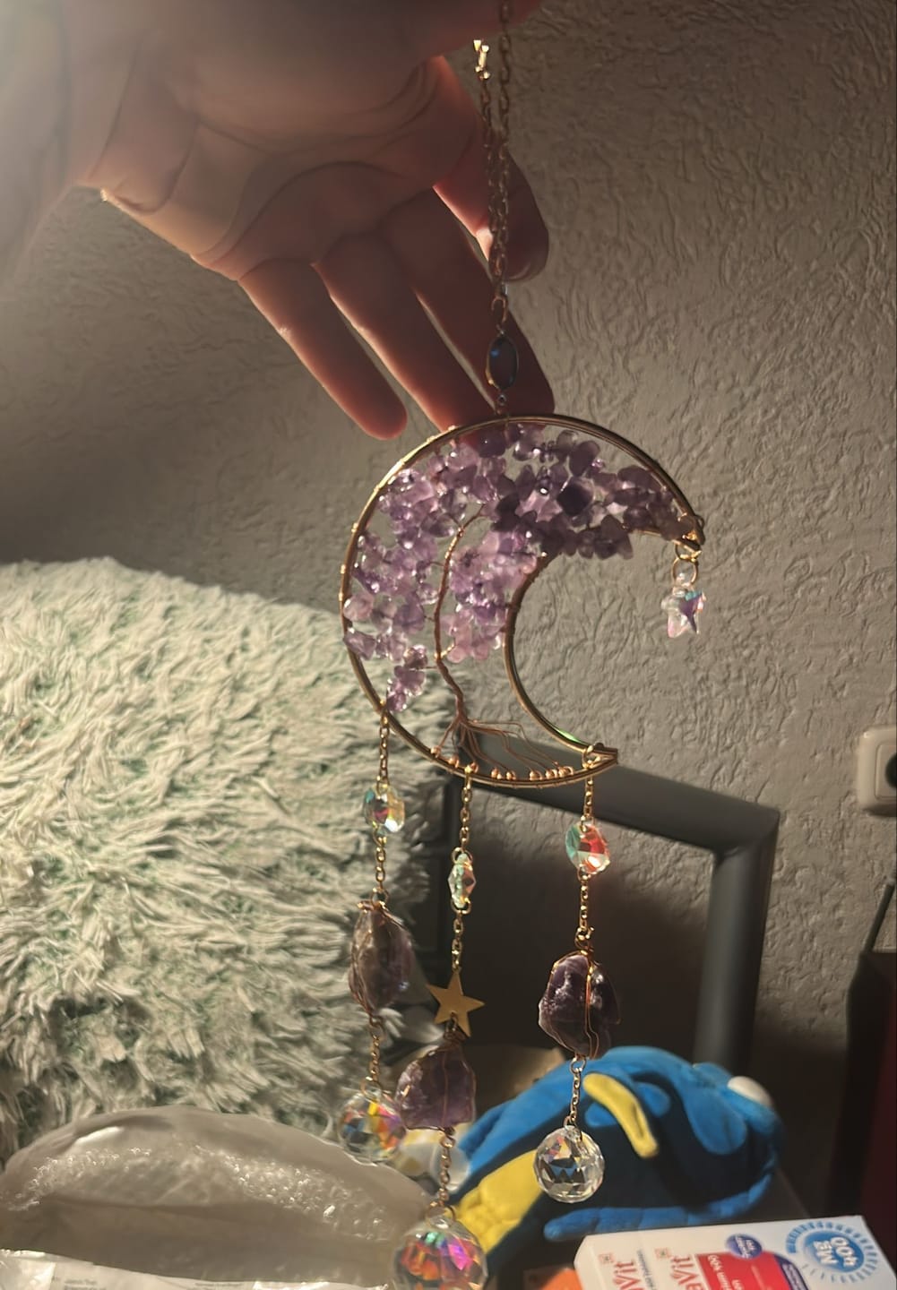 Customer photo review of Olivenorma Amethyst Moon Pendant Suncatcher Wind Chime