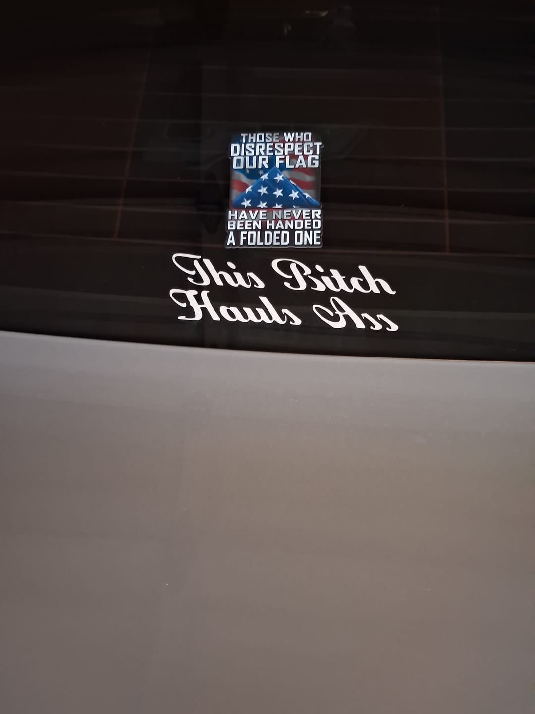 Customer photo review of Those Who Disrespect Our Flag Have Never Been Handed A Folded One Decal