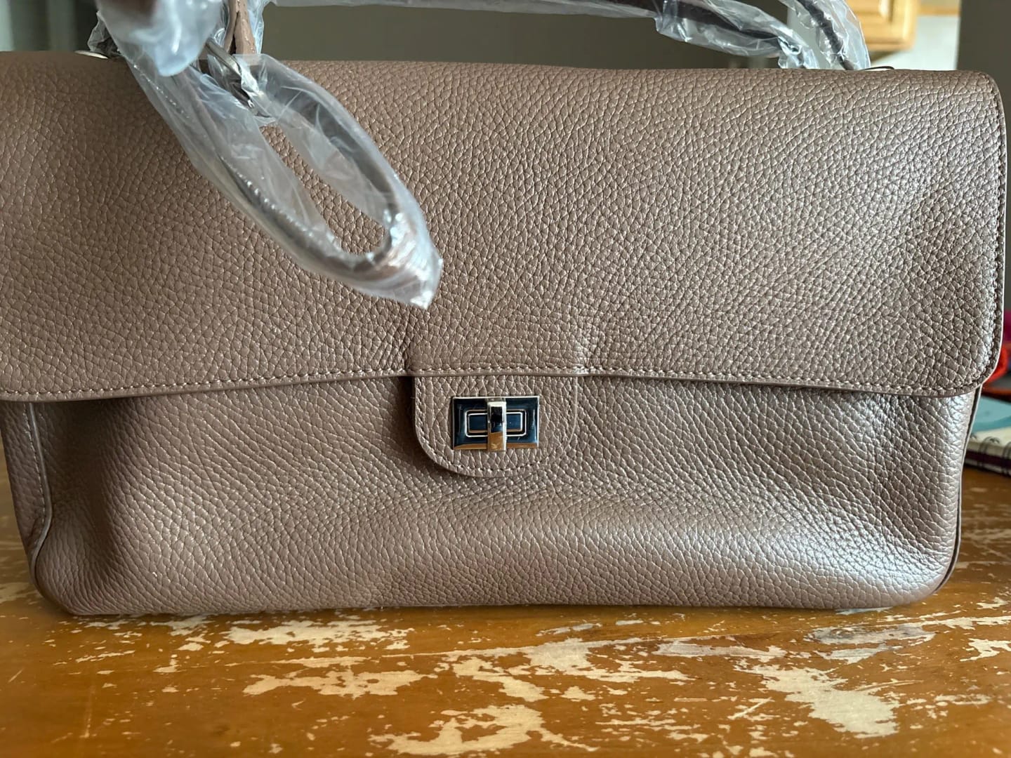Customer photo review of Miriam Elephant Gray Cowhide Crossbody