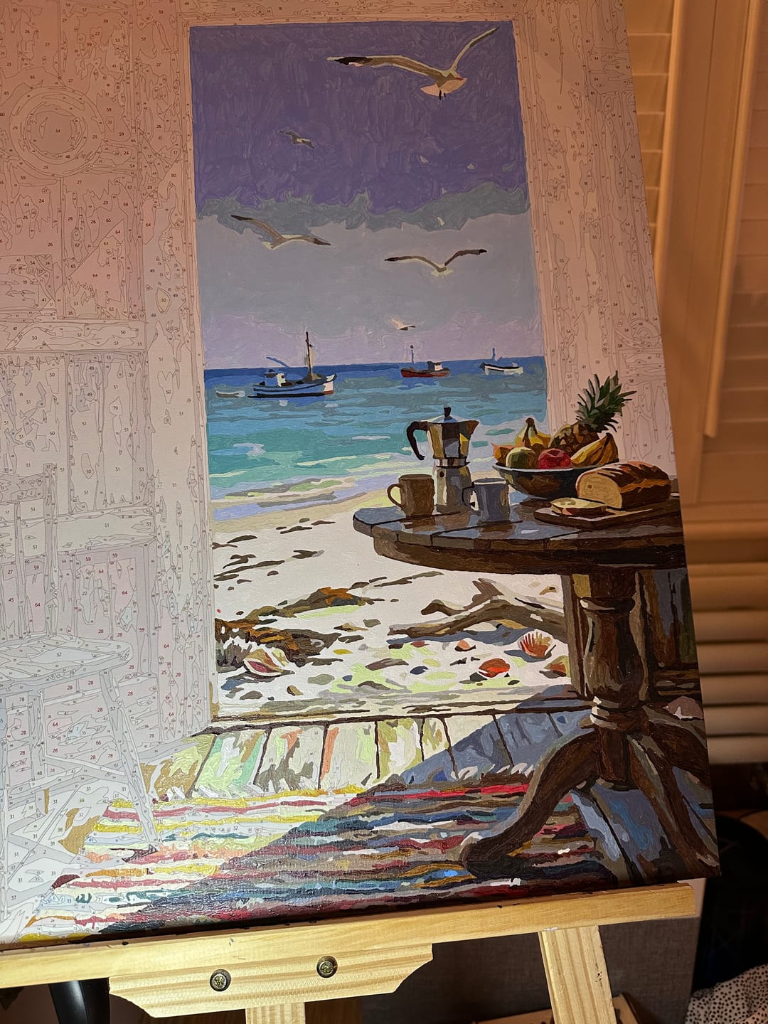 Customer photo review of Vintage Door Beach View (80 Color Paint by Numbers)