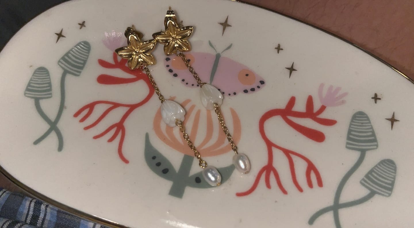 Customer photo review of Pikake Bloom Freshwater Pearl Earring